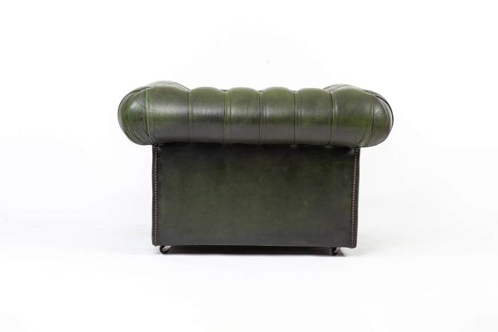 Poltrona chesterfield club inglese vintage originale verde