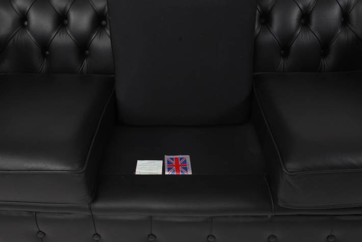 Divano Chesterfield club 3 posti vintage inglese originale nero