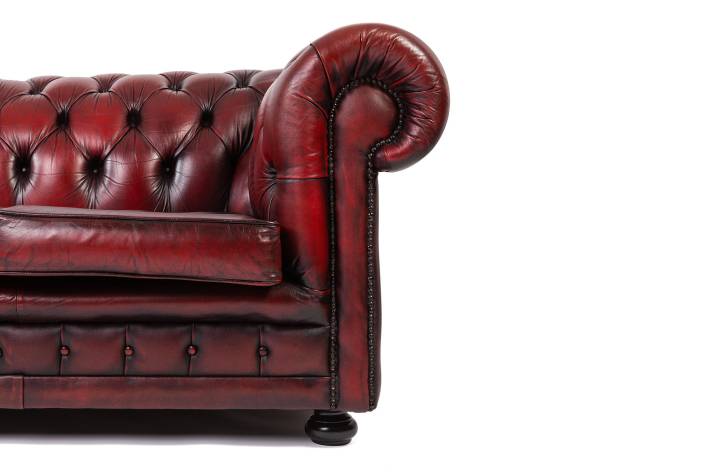 Divano chesterfield club 3 posti vintage inglese bordeaux '90