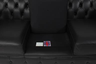 Divano Chesterfield club 3 posti vintage inglese originale nero