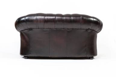 Divano chesterfield club 2 posti inglese vintage marrone