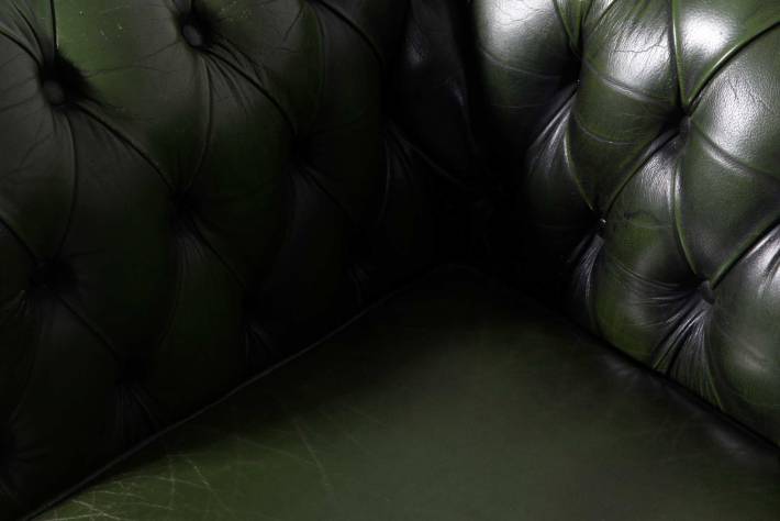 Divano Chesterfield club 2 posti vintage inglese originale verde smeraldo