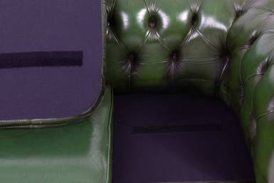 Divano chesterfield club 3 posti inglese vintage originale verde