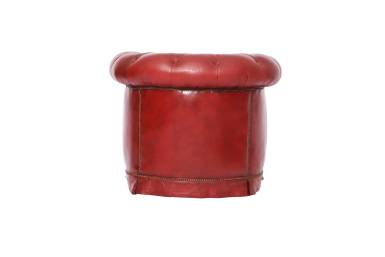 Coppia di poltrone chesterfield a pozzetto vintage in pelle bordeaux vinaccia