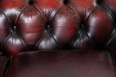 Divano Chesterfield club 3 posti vintage inglese originale bordeaux