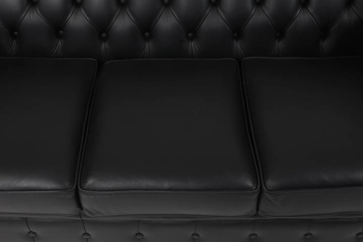 Divano Chesterfield club 3 posti vintage inglese originale nero