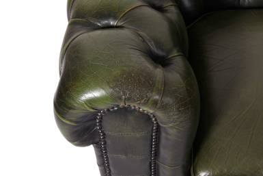 Poltrona chesterfield club vintage inglese originale verde