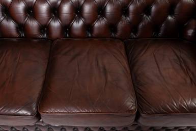 Divano Chesterfield club 3 posti vintage inglese originale marrone