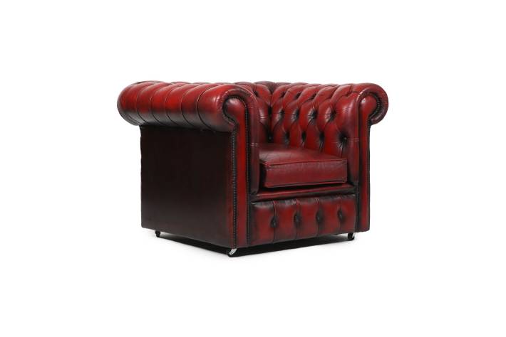 Poltrona chesterfield club inglese originale vintage bordeaux