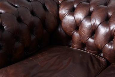 Antico divano 3 posti chesterfield club inglese originale marrone