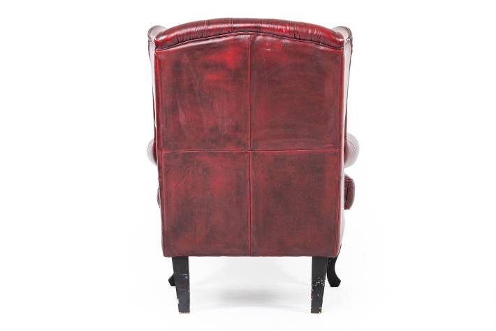 Poltrona chesterfield bergere inglese originale vintage bordeaux