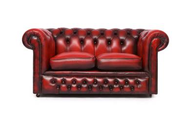 Divano Chesterfield club 2 posti inglese originale vintage bordeaux