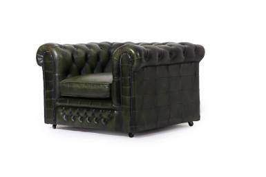 Poltrona chesterfield club vintage inglese originale verde