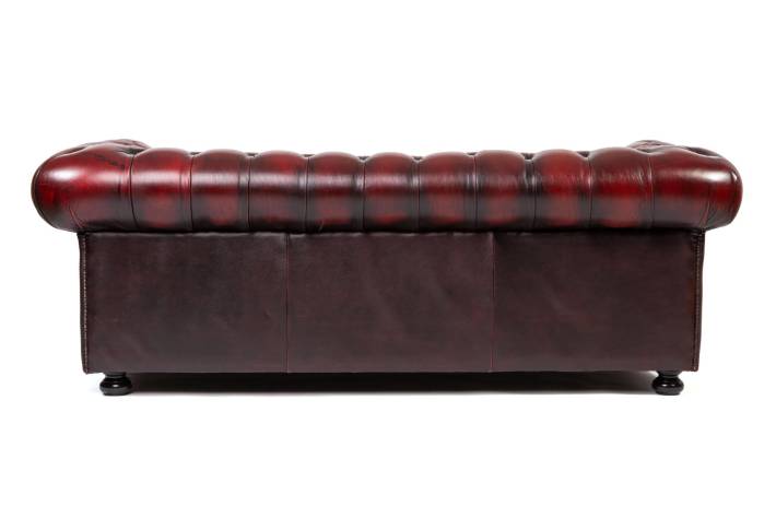 Divano chesterfield club 3 posti vintage inglese bordeaux '90