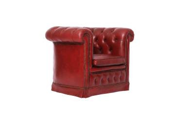 Coppia di poltrone chesterfield a pozzetto vintage in pelle bordeaux vinaccia