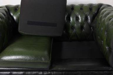 Divano Chesterfield club 2 posti vintage inglese originale verde smeraldo