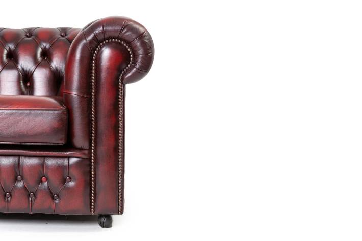 Divano Chesterfield club 2 posti inglese originale vintage bordeaux