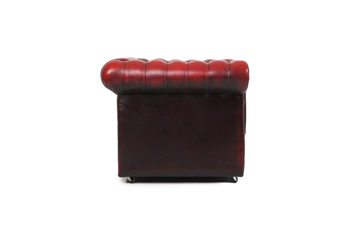 Poltrona chesterfield club inglese originale vintage bordeaux