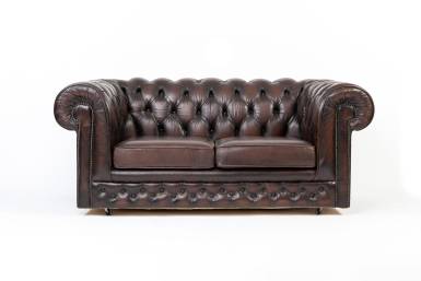 Divano chesterfield club due posti Thomas Lloyd vintage marrone