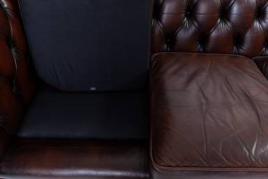 Divano Chesterfield club 3 posti vintage inglese originale marrone