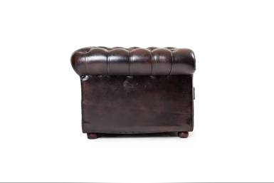 Coppia di poltrone chesterfield club inglese originale vintage marrone