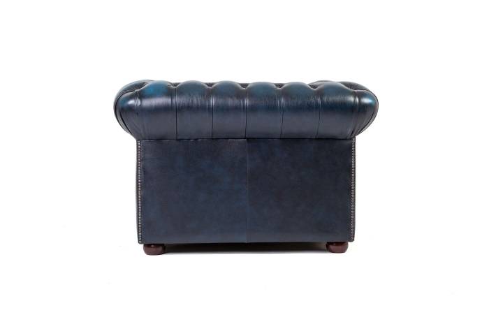 Coppia di poltrone chesterfield club vintage originale inglese blu petrolio