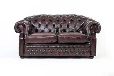 Divano chesterfield club 2 posti inglese vintage marrone