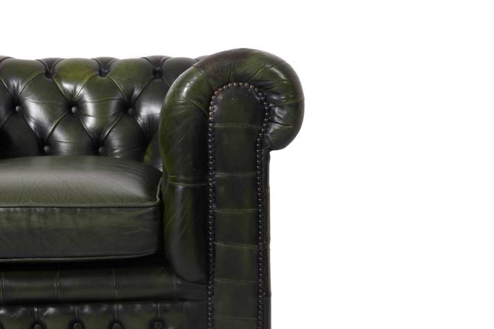 Poltrona chesterfield club vintage inglese originale verde