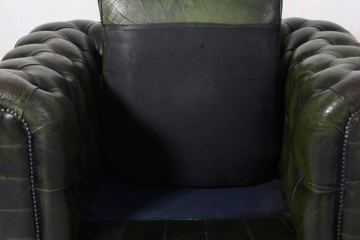 Poltrona chesterfield club vintage inglese originale verde