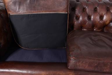 Antico divano 2 posti chesterfield club inglese originale marrone