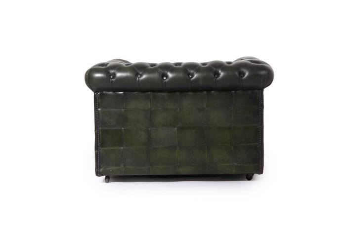 Poltrona chesterfield club vintage inglese originale verde