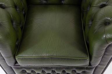 Poltrona chesterfield club inglese vintage originale verde