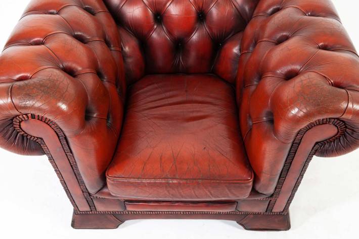 Poltrona chesterfield club delbrook inglese vintage originale bordeaux