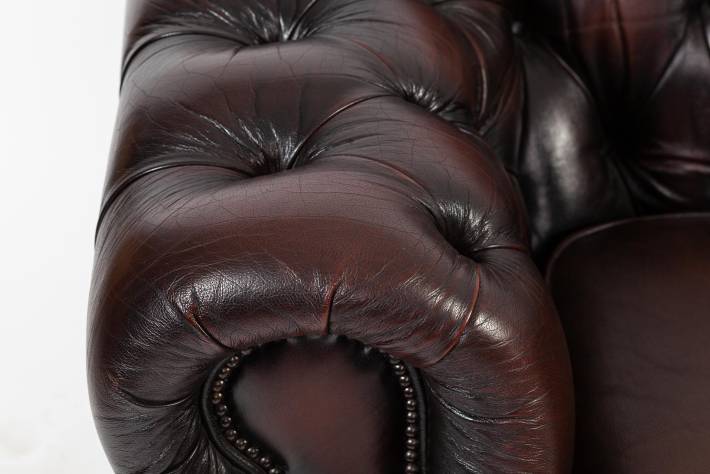 Divano chesterfield club 2 posti inglese vintage marrone