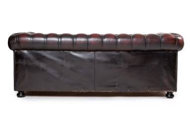 Divano Chesterfield club 3 posti vintage inglese originale bordeaux