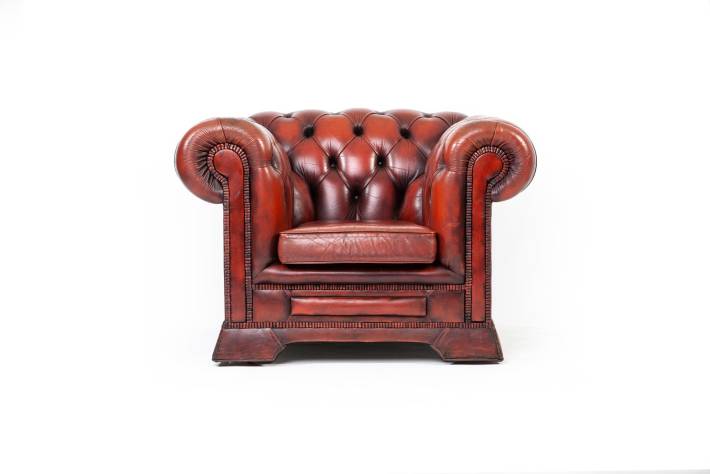 Poltrona chesterfield club delbrook inglese vintage originale bordeaux