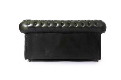 Divano Chesterfield club 2 posti vintage inglese originale verde smeraldo