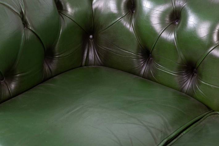 Divano chesterfield club 3 posti inglese vintage originale verde