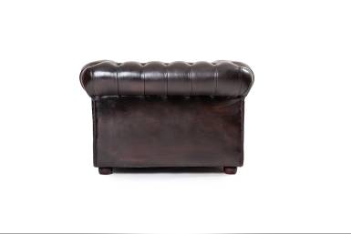 Coppia di poltrone chesterfield club inglese originale vintage marrone