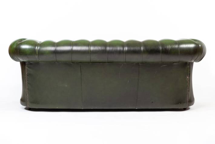 Divano chesterfield club 3 posti inglese vintage originale verde