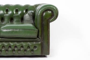 Divano chesterfield club 3 posti inglese vintage originale verde