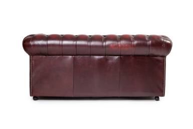 Divano Chesterfield club 2 posti inglese originale vintage bordeaux