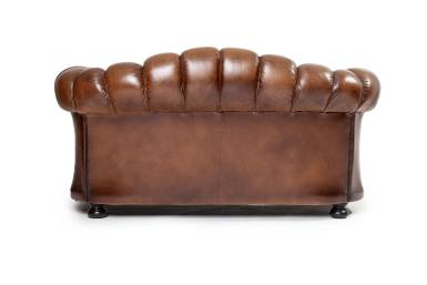 Divano Chesterfield club 2 posti inglese originale vintage marrone