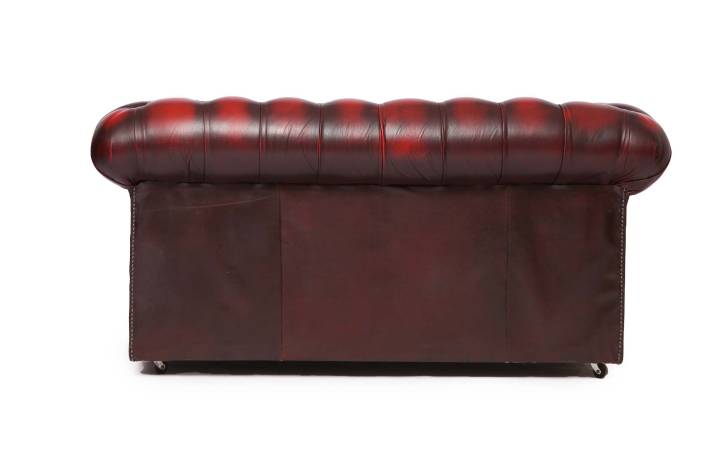 Divano Chesterfield club 2 posti inglese originale vintage bordeaux