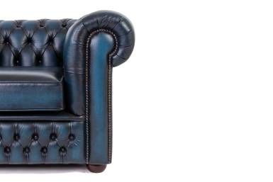 Coppia di poltrone chesterfield club vintage originale inglese blu petrolio