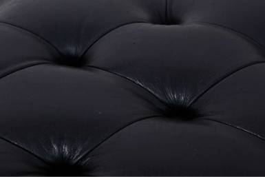 Panca chesterfield 8 posti vintage inglese originale in pelle nera antracite