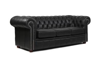 Divano Chesterfield club 3 posti vintage inglese originale nero