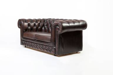 Divano chesterfield club due posti Thomas Lloyd vintage marrone