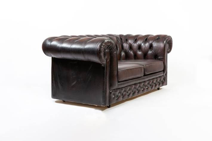 Divano chesterfield club due posti Thomas Lloyd vintage marrone