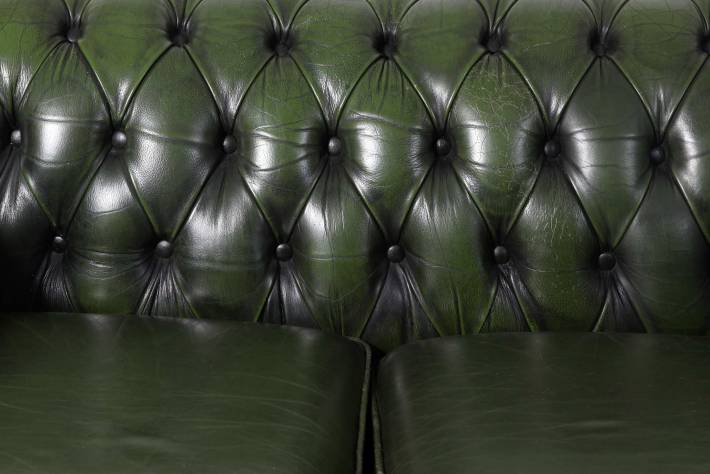 Divano Chesterfield club 2 posti vintage inglese originale verde smeraldo